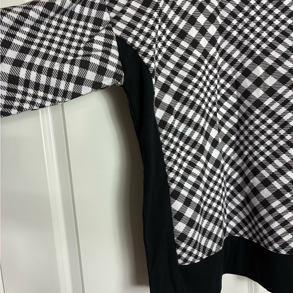 Live Well Black & White Plaid Lightweight Sweatshirt soft size XL - Picture 9 of 11